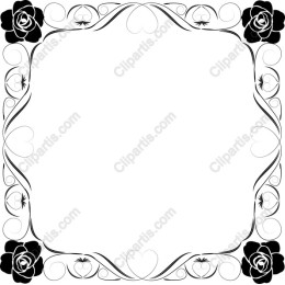 Elegant Black and White Floral Frame