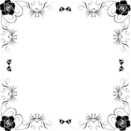 Black Floral Decorative Frame