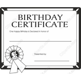 Customizable Birthday Certificate