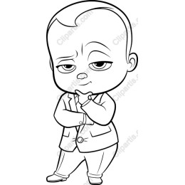 Confident Cartoon Baby in Suit