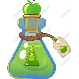Whimsical Green Potion Bottle