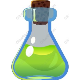 Vibrant Laboratory Flask with Green Potion