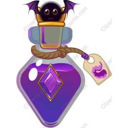 Whimsical Potion Bottle with Bat