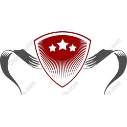 Shield Emblem with Stars and Wings