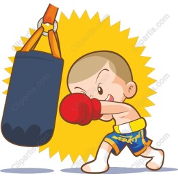 Energetic Young Boxer Training