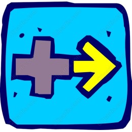 Bold Plus Sign and Arrow