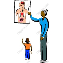 Heartwarming Educational : Adult and Child Learning Anatomy