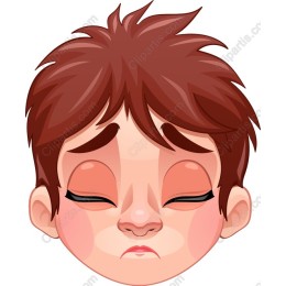 Pouting Cartoon Boy