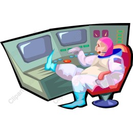 Cosmic Explorer - Astronaut in Control Room