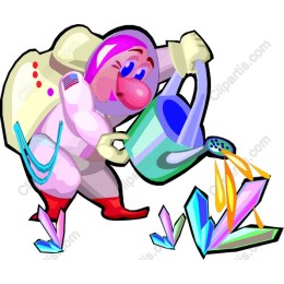 Whimsical Gardener with Crystals