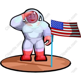 Astronaut Saluting with American Flag