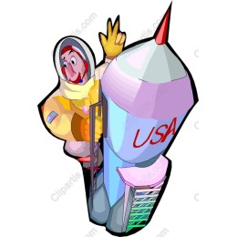Adventurous Astronaut with Rocket