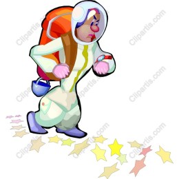 Whimsical Clown in Space Suit