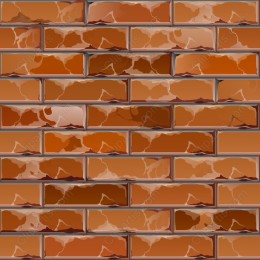 Realistic Red Brick Wall