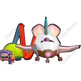Whimsical Cartoon Aircraft & Cargo