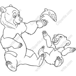 Playful Bear & Cub