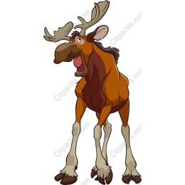 Cheerful Cartoon Moose