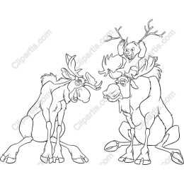 Whimsical Moose Duo