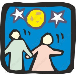 Moonlit Love: Couple Under Stars