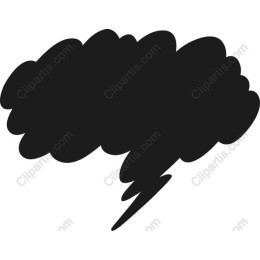 Dynamic Black Lightning Bolt Speech Bubble