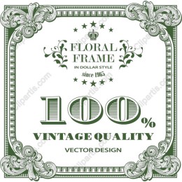Vintage Floral Frame in Dollar Style