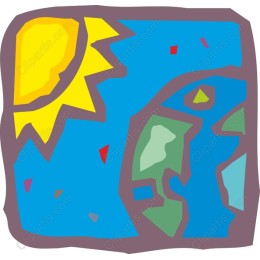 Whimsical Earth and Sun