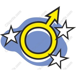 Male Gender Symbol with Stars