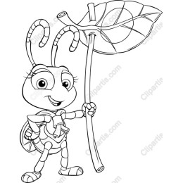 Charming Ant with Leaf Umbrella