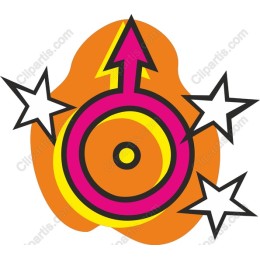 Vibrant Male Symbol with Stars