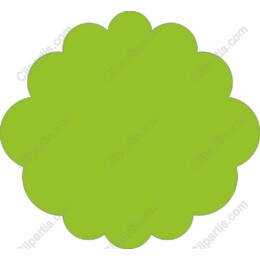 Vibrant Green Scalloped Shape