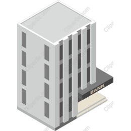 Isometric Modern Bank Building