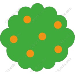 Whimsical Green Flower with Orange Accents