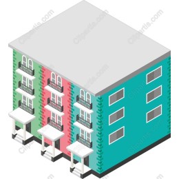 Vibrant Three-Story Residential Building