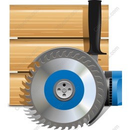 Circular Saw Blade and Wood Plank