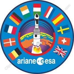 Ariane Rocket with Flags