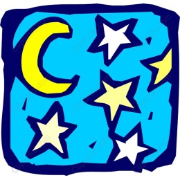 Whimsical Moon and Stars