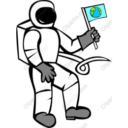 Astronaut Holding Earth Flag