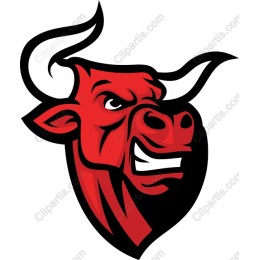 Fierce Red Bull Head