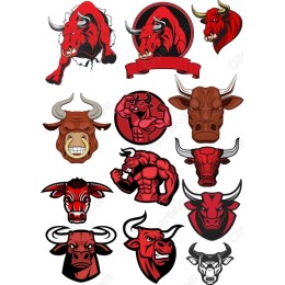 Dynamic Bull Collection - 12 High-Quality Cliparts