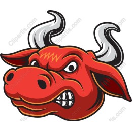 Fierce Red Bull Head
