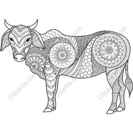 Intricate Patterned Cow