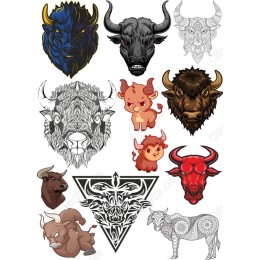 Bison & Bull Clipart Bundle