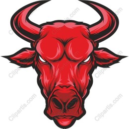 Fierce Red Bull Head
