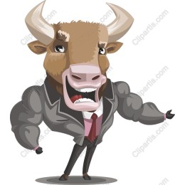 Muscular Bull in Suit