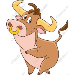 Charming Cartoon Bull