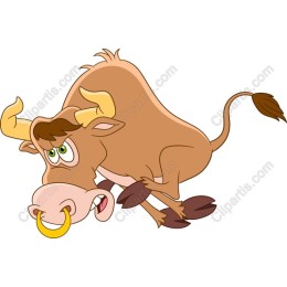 Playful Cartoon Bull