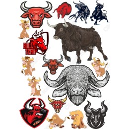 Dynamic Bull Clipart Collection - Bundle