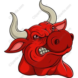 Fierce Red Bull Head