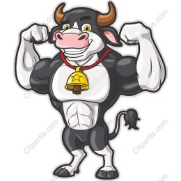 Muscular Cartoon Bull