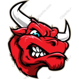 Fierce Red Bull Head